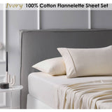Darrahopens Home & Garden > Bedding Accessorize Cotton Flannelette Sheet Set Ivory Double