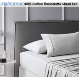Darrahopens Home & Garden > Bedding Accessorize Cotton Flannelette Sheet Set Light Grey Double