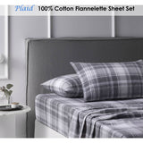Darrahopens Home & Garden > Bedding Accessorize Cotton Flannelette Sheet Set Plaid Single