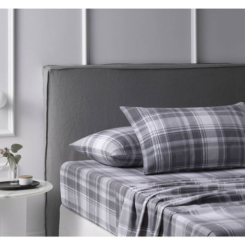 Darrahopens Home & Garden > Bedding Accessorize Cotton Flannelette Sheet Set Plaid Single