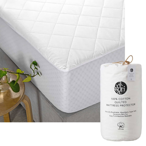 Darrahopens Home & Garden > Bedding Accessorize Cotton Quilted Mattress Protector Single