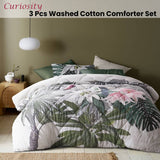 Darrahopens Home & Garden > Bedding Accessorize Curiosity Washed Cotton Printed 3 Piece Comforter Set King