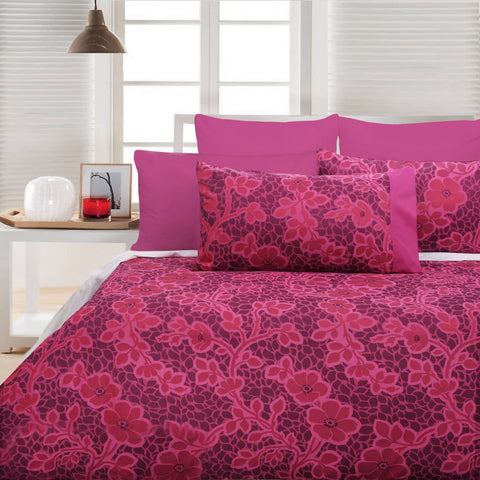 Darrahopens Home & Garden > Bedding Accessorize Emma Pink Quilt Cover Set - King