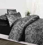 Darrahopens Home & Garden > Bedding Accessorize EMMA Quilt Cover Set Black Double