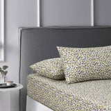 Darrahopens Home & Garden > Bedding Accessorize Lisa Teal Washed Cotton Printed Fitted Sheet Set King