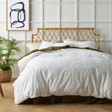 Darrahopens Home & Garden > Bedding Accessorize Lucas White Chenille Cotton Quilt Cover Set Queen