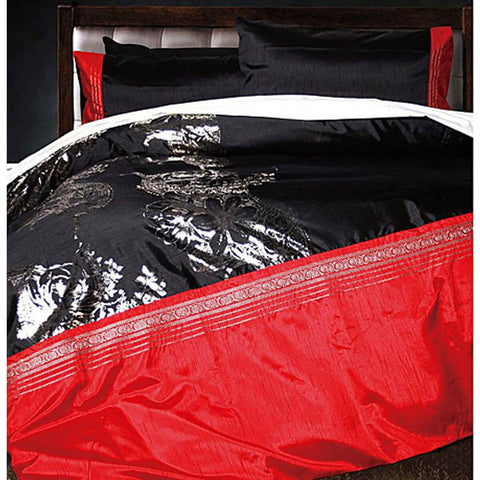Darrahopens Home & Garden > Bedding Accessorize Majestic Black Quilt Cover Set Queen