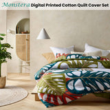 Darrahopens Home & Garden > Bedding Accessorize Monstera Digital Printed Cotton Quilt Cover Set Queen