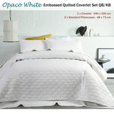 Darrahopens Home & Garden > Bedding Accessorize OPACO Coverlet Set Queen/King White