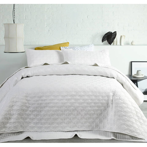 Darrahopens Home & Garden > Bedding Accessorize OPACO Coverlet Set Queen/King White