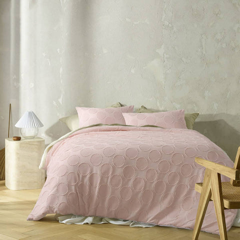 Darrahopens Home & Garden > Bedding Accessorize Orion Blush Cotton Quilt Cover Set Single