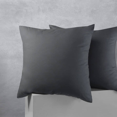 Darrahopens Home & Garden > Bedding Accessorize Pair of Cotton Polyester European Pillowcases Charcoal