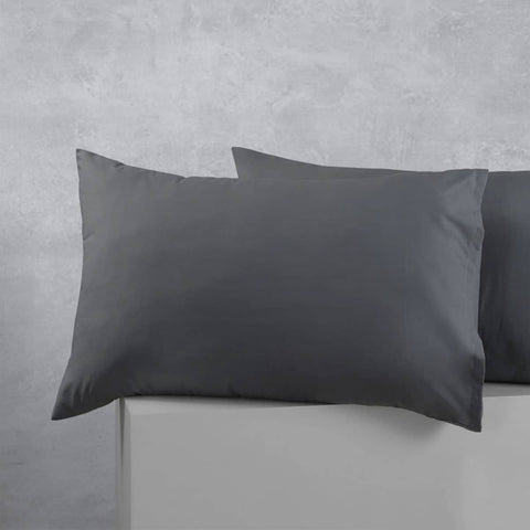 Darrahopens Home & Garden > Bedding Accessorize Pair of Cotton Polyester Standard Pillowcases Charcoal