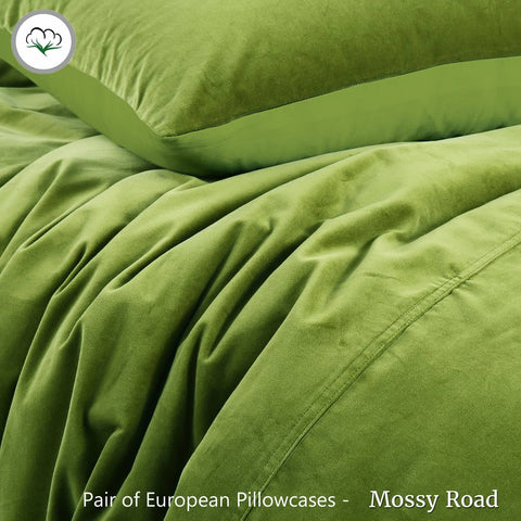 Darrahopens Home & Garden > Bedding Accessorize Pair of Cotton Velvet European Pillowcases Mossy Road