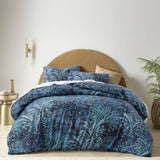 Darrahopens Home & Garden > Bedding Accessorize Palm Leopard Blue Cotton Quilt Cover Set Queen