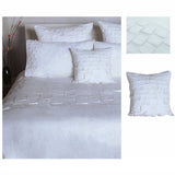 Darrahopens Home & Garden > Bedding Accessorize Pleats White Cotton Quilt Cover Set DOUBLE + 1 Free Bonus Cushion Cover