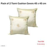 Darrahopens Home & Garden > Bedding Accessorize Set of 2 Tiarni Embroidery Faux Silk Square Cushion Covers