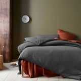 Darrahopens Home & Garden > Bedding Accessorize Soho Waffle Dark Grey Quilt Cover Set Queen