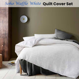 Darrahopens Home & Garden > Bedding Accessorize Soho Waffle White Quilt Cover Set Queen