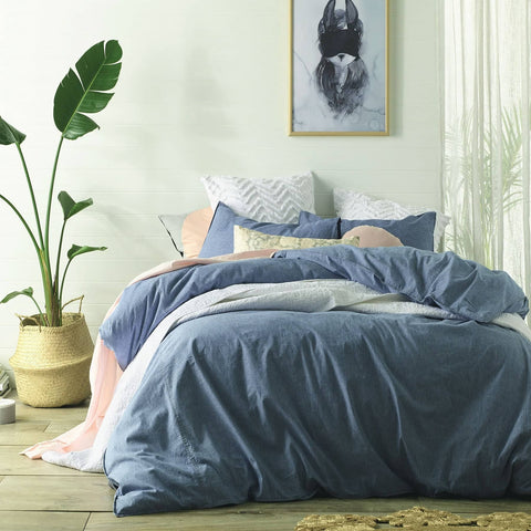 Darrahopens Home & Garden > Bedding Accessorize Stonewashed Linen Cotton Quilt Cover Set Queen