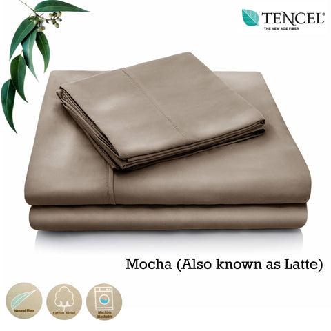 Darrahopens Home & Garden > Bedding Accessorize Tencel Cotton Blend Sheet Set Mocha (Also Known as Latte) Single