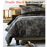 Darrahopens Home & Garden > Bedding Accessorize Trudie Black Jacquard Quilt Cover Set Single