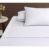Darrahopens Home & Garden > Bedding Accessorize White/Black Piped Hotel Deluxe Cotton Sheet Set King