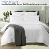 Darrahopens Home & Garden > Bedding Accessorize White Tailored Hotel Deluxe Cotton Quilt Cover Set Super King