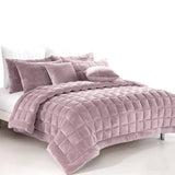 Darrahopens Home & Garden > Bedding Alastairs Augusta Faux Mink Quilt / Comforter Set Blush Single