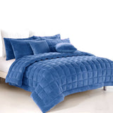 Darrahopens Home & Garden > Bedding Alastairs Augusta Faux Mink Quilt / Comforter Set Denim Super King