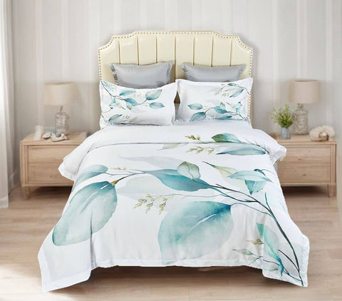 Darrahopens Home & Garden > Bedding Angelis Leaves Quilt Cover Set - Super King Size