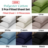 Darrahopens Home & Garden > Bedding Apartmento 225TC Fitted Sheet Set King Black plus 2 Pillowcases