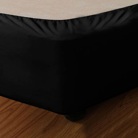 Darrahopens Home & Garden > Bedding Apartmento Stretch Valance Ebony (Black) LONG SINGLE