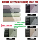Darrahopens Home & Garden > Bedding Ardor 1000TC Cotton Rich Reversible Sheet Set Taupe KING