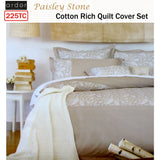 Darrahopens Home & Garden > Bedding Ardor 225TC Cotton Rich Paisley Stone Quilt Cover Set Queen