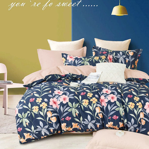 Darrahopens Home & Garden > Bedding Ardor 250TC Ariana Floral Cotton Sateen Quilt Cover Set Queen