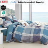 Darrahopens Home & Garden > Bedding Ardor 250TC Costa Check Cotton Sateen Quilt Cover Set Queen