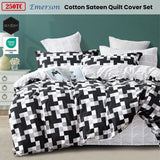 Darrahopens Home & Garden > Bedding Ardor 250TC Emerson Geometric Cotton Sateen Quilt Cover Set King