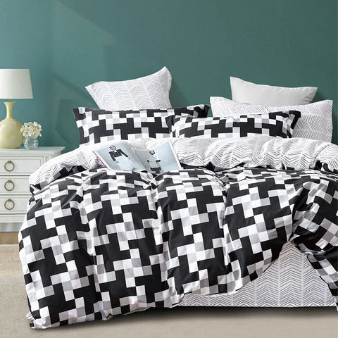 Darrahopens Home & Garden > Bedding Ardor 250TC Emerson Geometric Cotton Sateen Quilt Cover Set King