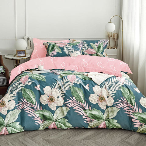 Darrahopens Home & Garden > Bedding Ardor 250TC Tiki Tropical Cotton Sateen Quilt Cover Set Queen