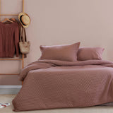 Darrahopens Home & Garden > Bedding Ardor Alton Burlwood Jacquard Embossed Texture Geo Quilt Cover Set King
