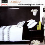 Darrahopens Home & Garden > Bedding Ardor Charlotte White Quilt Cover Set QUEEN