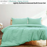 Darrahopens Home & Garden > Bedding Ardor Chateau Aqua Green Embossed Quilt Cover Set Queen