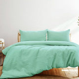 Darrahopens Home & Garden > Bedding Ardor Chateau Aqua Green Embossed Quilt Cover Set Queen