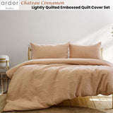 Darrahopens Home & Garden > Bedding Ardor Chateau Cinnamon Embossed Quilt Cover Set Queen