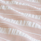 Darrahopens Home & Garden > Bedding Ardor Cove Rose Dust (Similar to Peach color) Seersucker Waffle Quilt Cover Set King