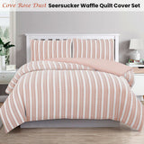 Darrahopens Home & Garden > Bedding Ardor Cove Rose Dust (Similar to Peach color) Seersucker Waffle Quilt Cover Set King