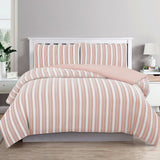 Darrahopens Home & Garden > Bedding Ardor Cove Rose Dust (Similar to Peach color) Seersucker Waffle Quilt Cover Set King