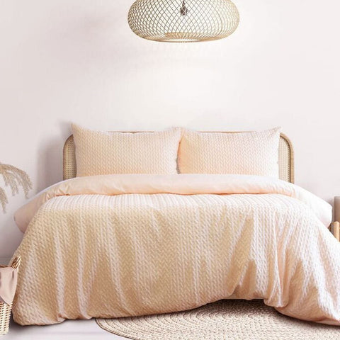 Darrahopens Home & Garden > Bedding Ardor Embossed Quilt Cover Set Bondi Sorbet King