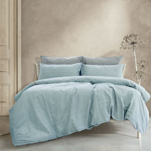 Darrahopens Home & Garden > Bedding Ardor Embre Chambray Linen Look 100% Cotton Quilt Cover Set King